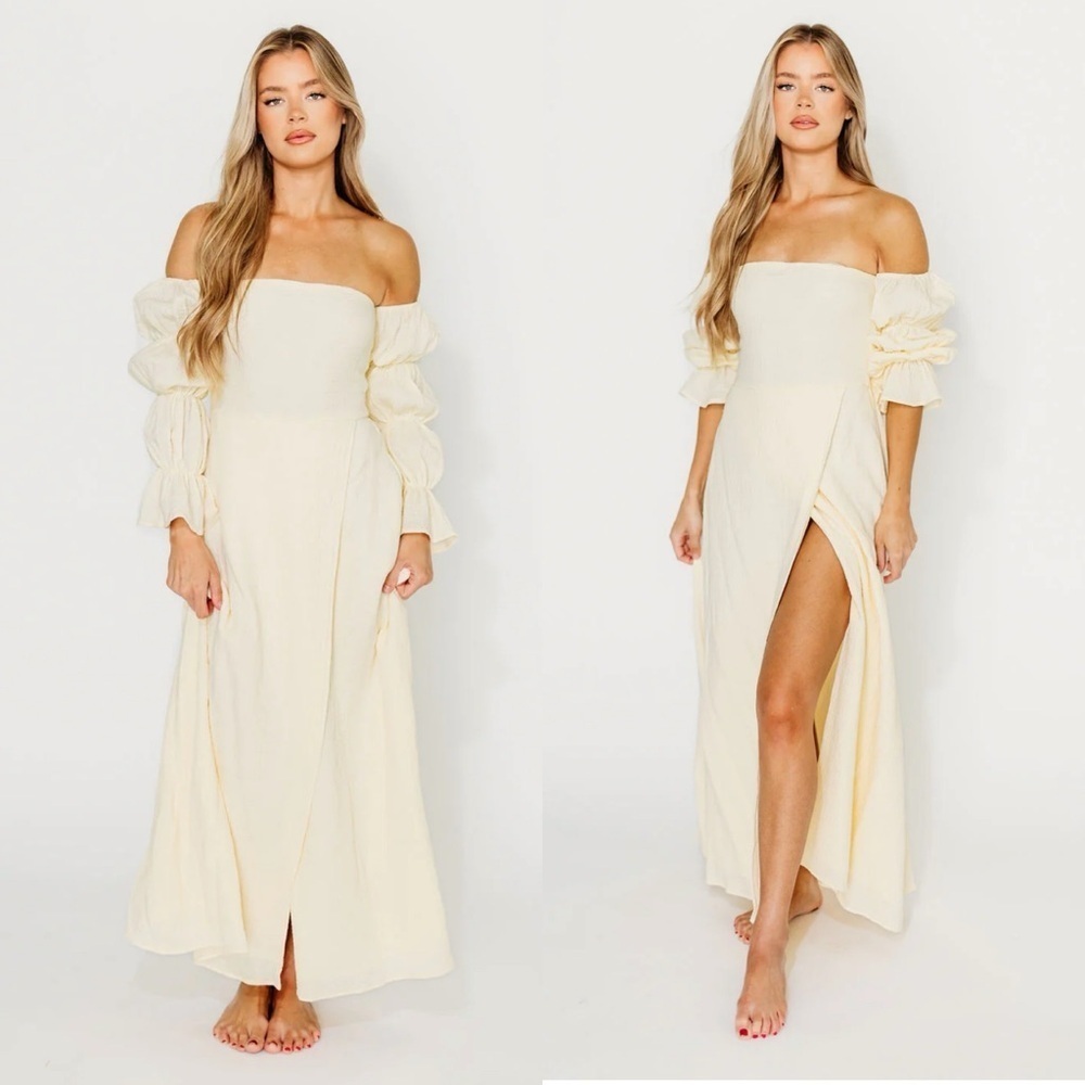 WORTH COLLECTIVE SZ MD Haden Maxi Dress in Cream